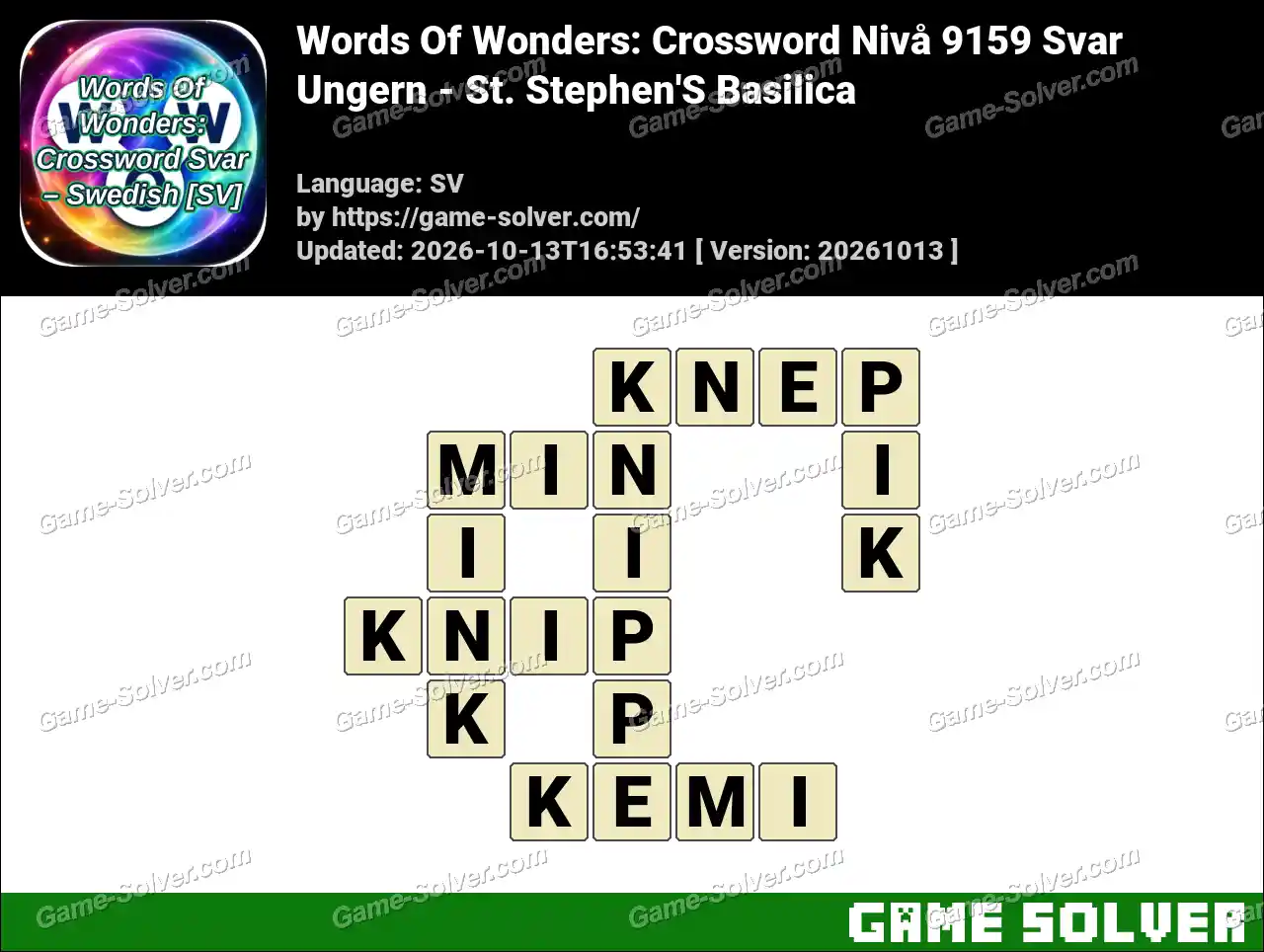 Words Of Wonders: Crossword Nivå 9159 Svar – Ungern – St. Stephen’S Basilica